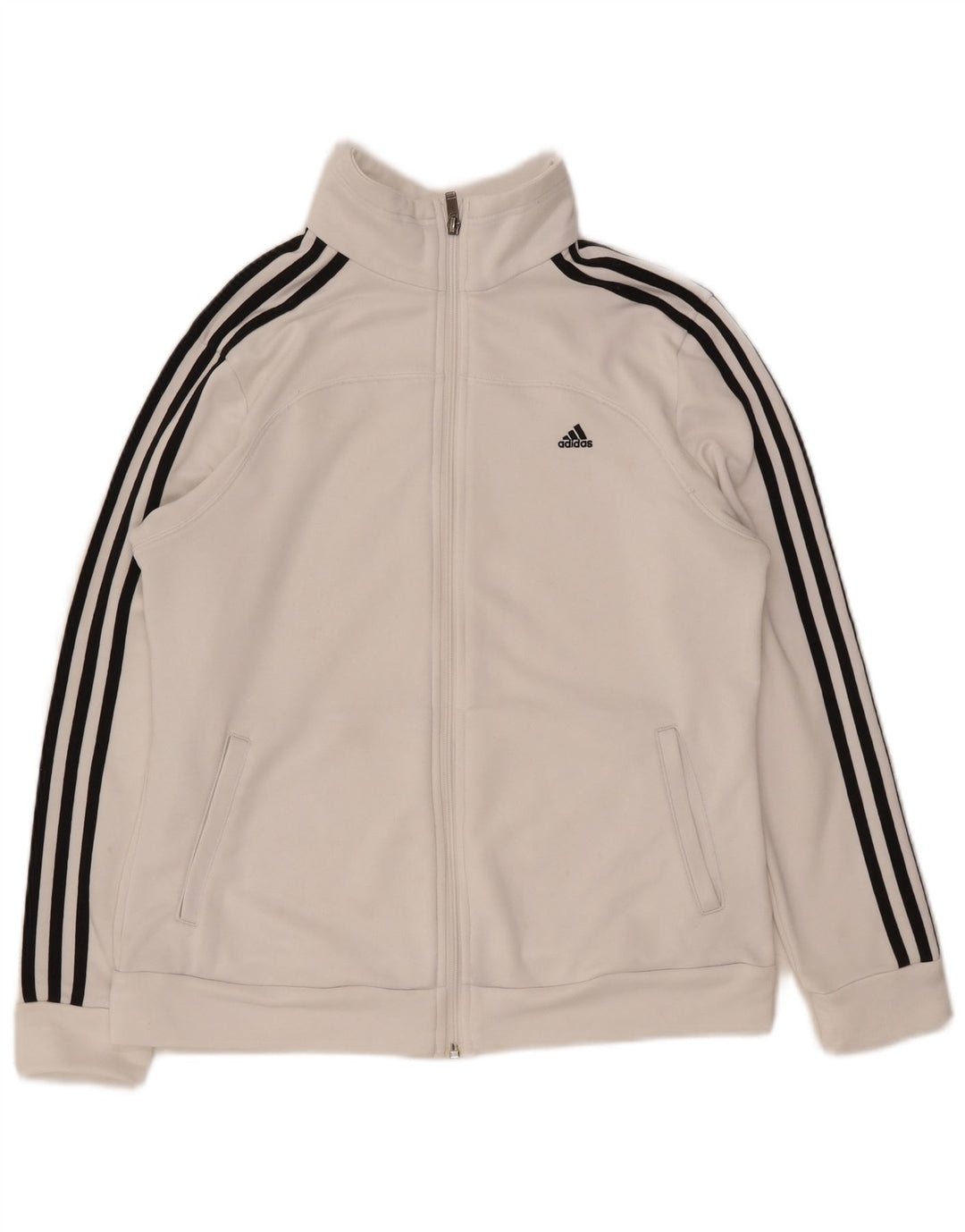 ADIDAS Dame Climalite træningsdragt topjakke UK 16/18 Large White
