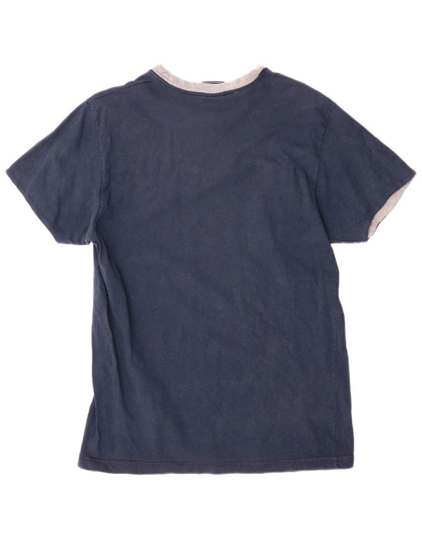 CHAMPION Herre NY Rochester Grafisk T-Shirt Top Medium Navyblå Bomuld