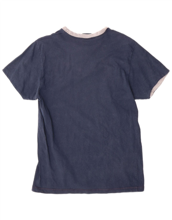 CHAMPION Herre NY Rochester Grafisk T-Shirt Top Medium Navyblå Bomuld