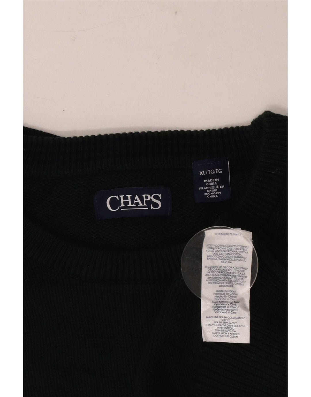 Chaps Herre Crew Neck Jumper Sweater XL Grøn Bomuld