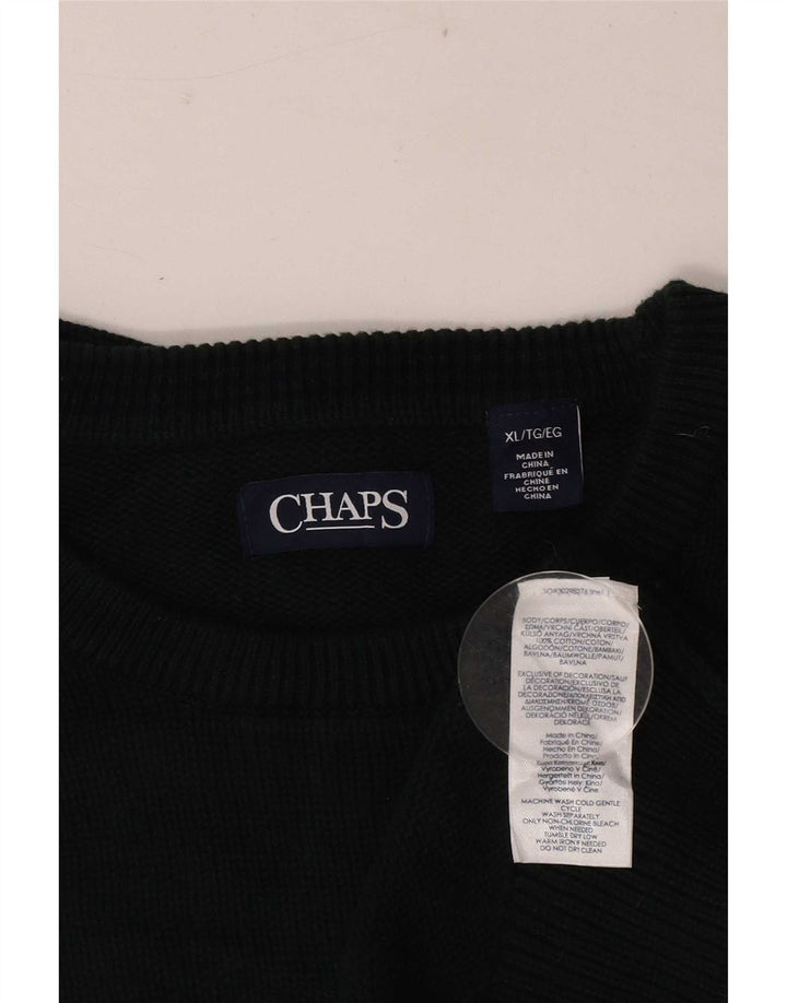Chaps Herre Crew Neck Jumper Sweater XL Grøn Bomuld