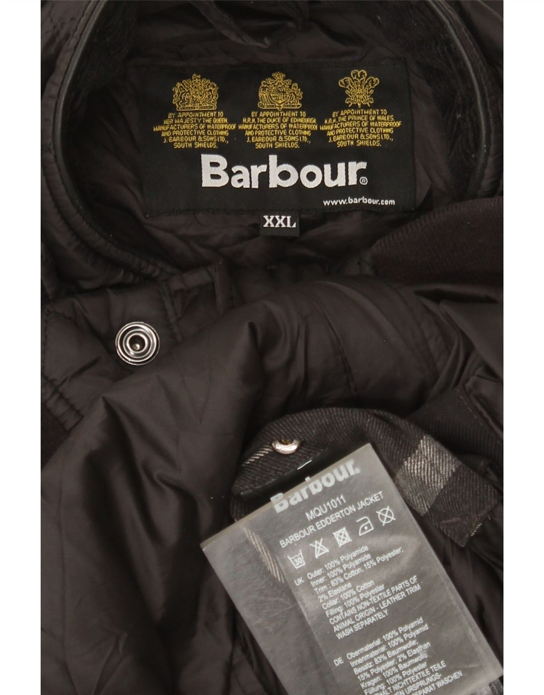 Barbour Herre Quiltet Jakke UK 44 2XL Sort Polyamid