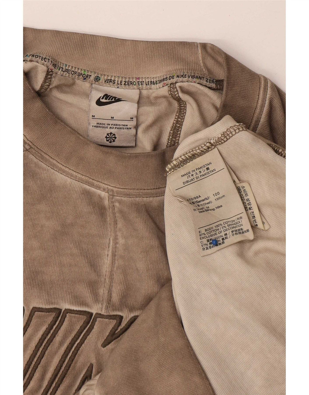Nike Herre grafisk sweatshirt Jumper Medium Beige Bomuld