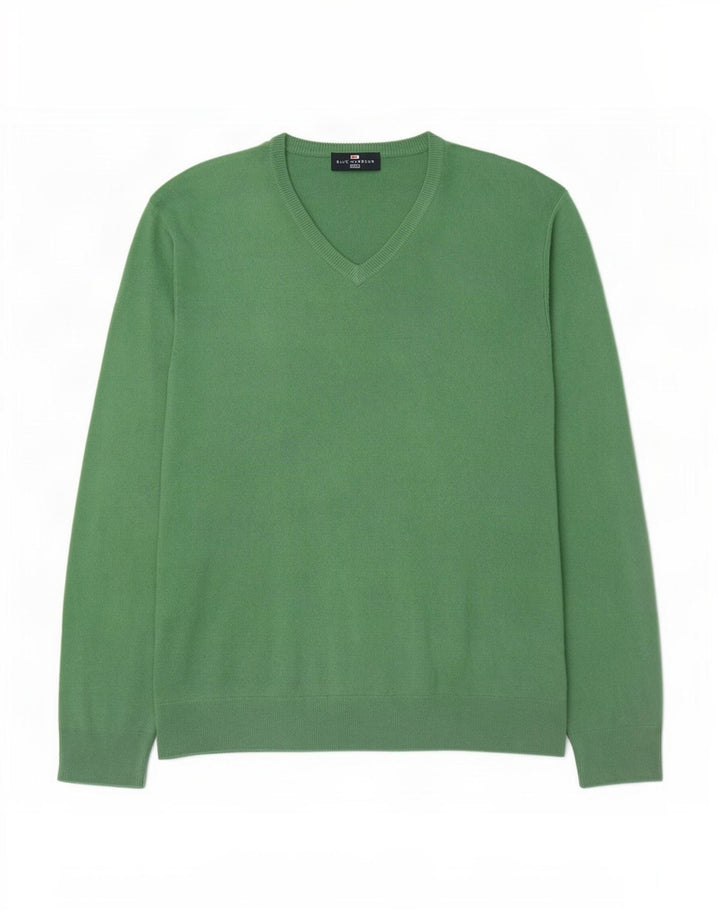 Marks & Spencer Herre V-hals sweater Stor grøn akryl