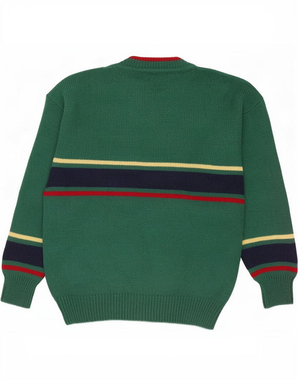 Malagrida Herre grafisk cardigan sweater Stor Grøn Colourblock Merinould