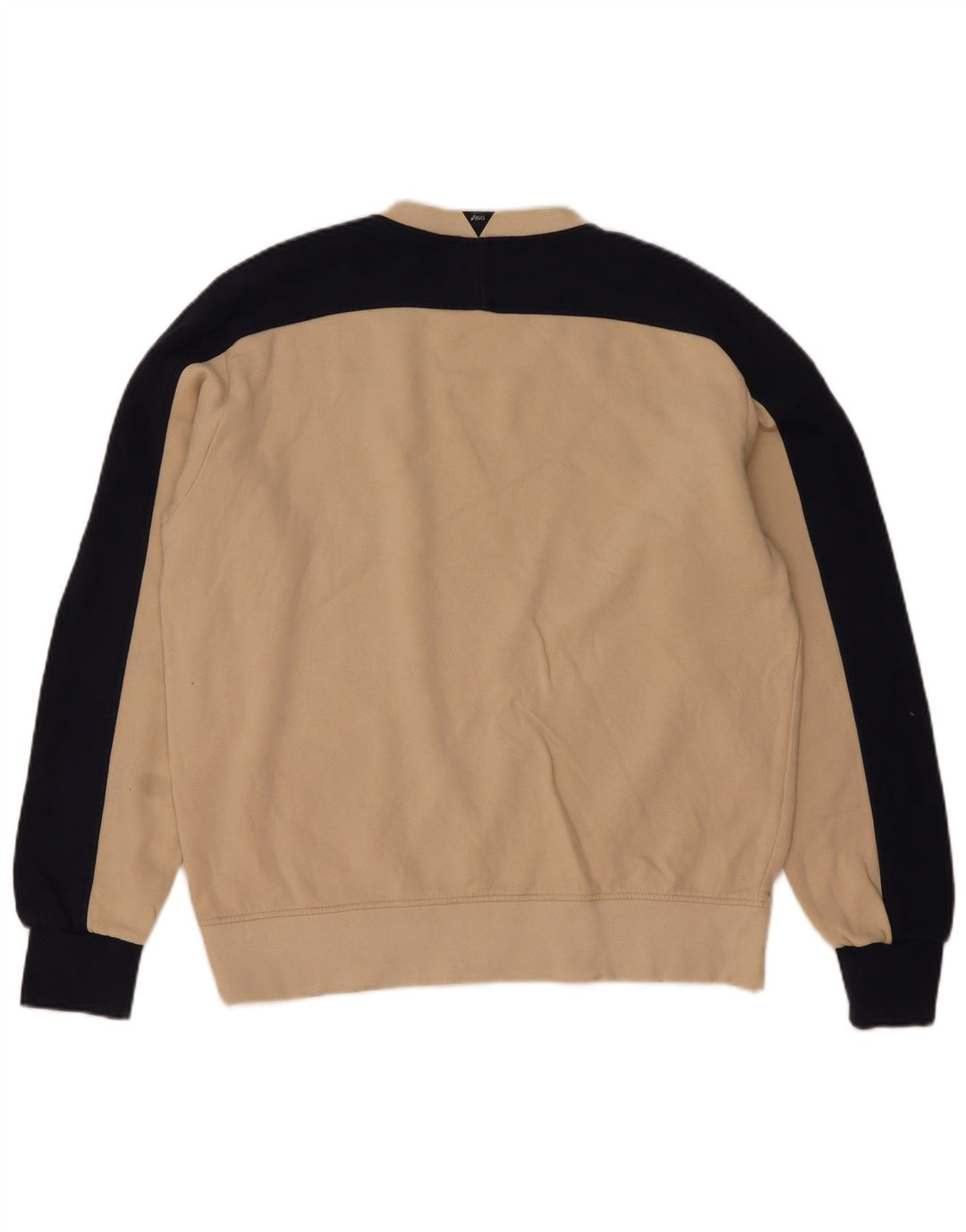 Asics Herre Grafisk Sweatshirt Jumper XL Beige Colourblock Bomuld