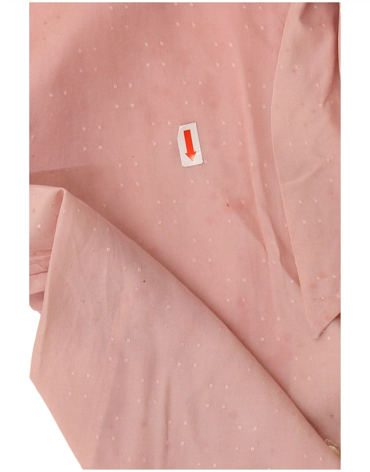 Vintage Dame Front Tie Shirt Bluse IT 46 Large Pink Geometric