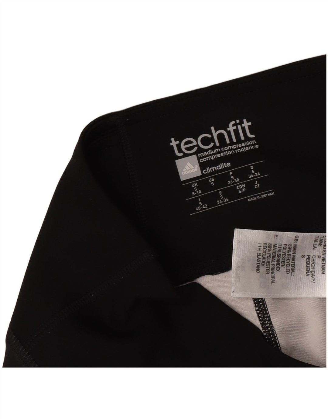 Adidas Womens Climalite abstrakt mønster Leggings UK 8/10 Small Black