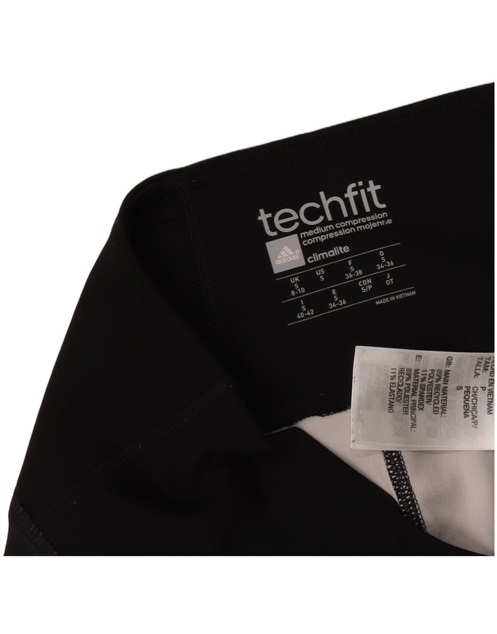 Adidas Womens Climalite abstrakt mønster Leggings UK 8/10 Small Black