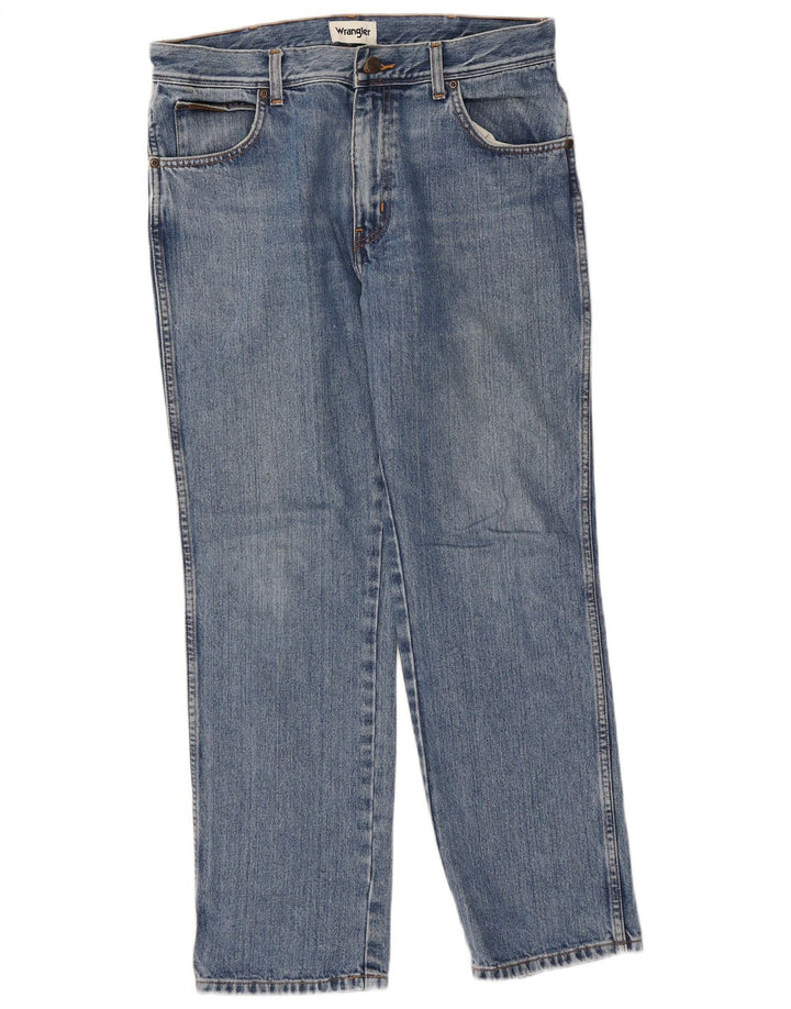 Wrangler Herre Texas Straight Jeans W34 L30 Blå Bomuld
