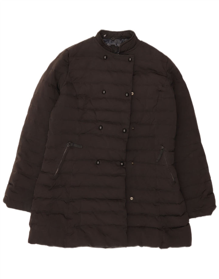 Massimo Dutti Dame Polstret Frakke UK 16 Large Black Polyester