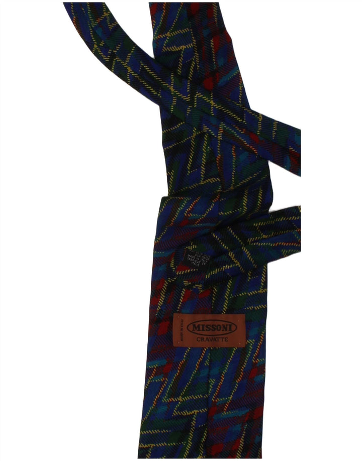Missoni Herre Cravatte Tie One Size Marineblå Geometrisk Silke