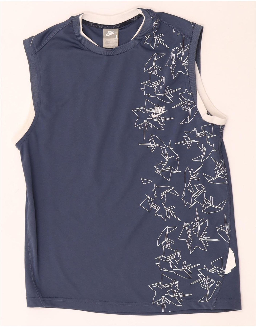 Nike Herre grafisk vest Top UK 36/38 Lille blå geometrisk polyester