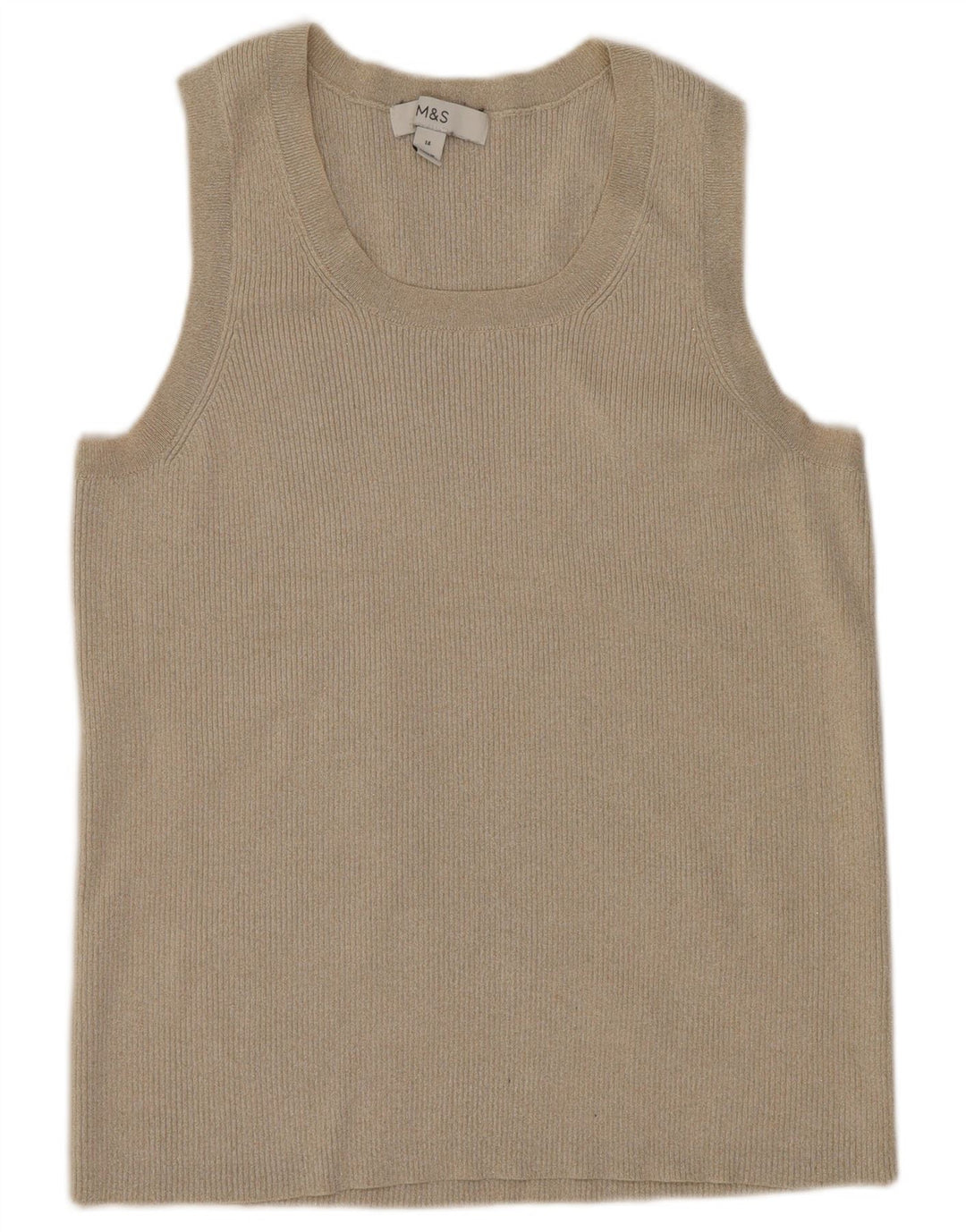 Marks & Spencer Dame Vest Tank Top UK 14 Medium Beige