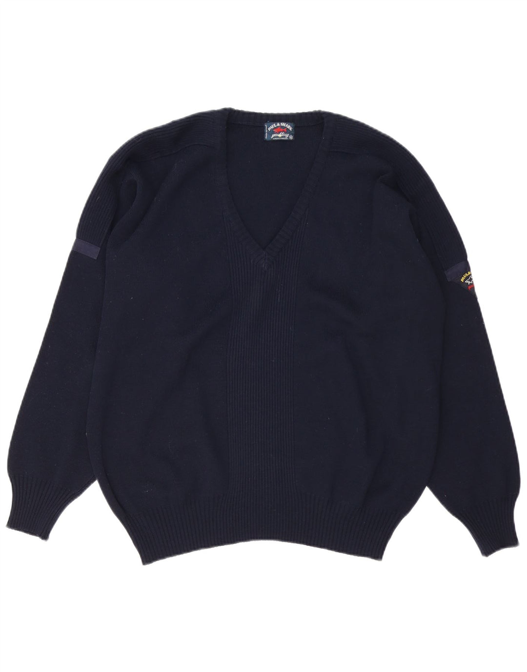 Paul & Shark Herre V-hals sweater XL marineblå