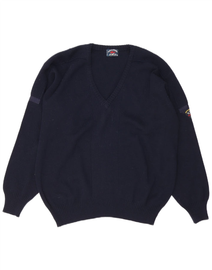 Paul & Shark Herre V-hals sweater XL marineblå
