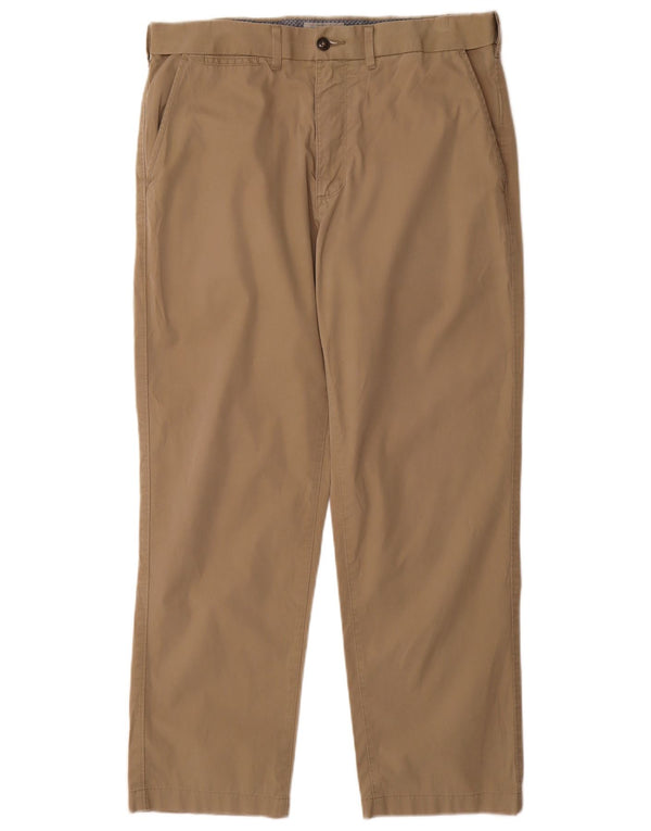 Marks & Spencer Herre Regular Chino Bukser W34 L29 Beige Bomuld