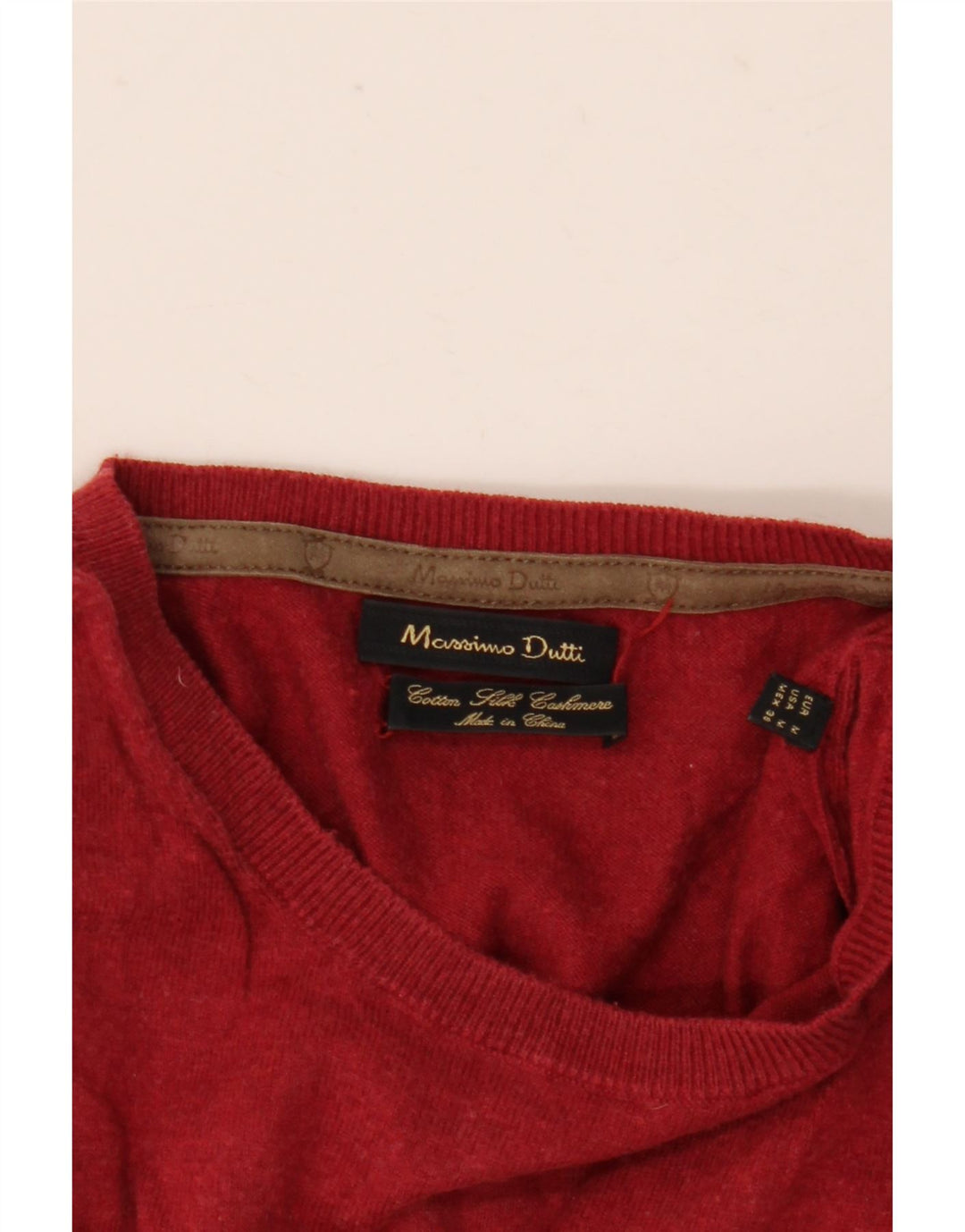 Massimo Dutti Herre Crew Neck Jumper Sweater Medium Rød Bomuld