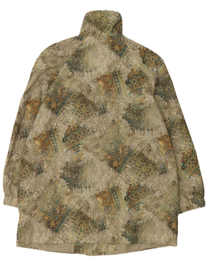 Vintage Dame Windbreaker Coat UK 20 2XL Grøn Floral Polyester