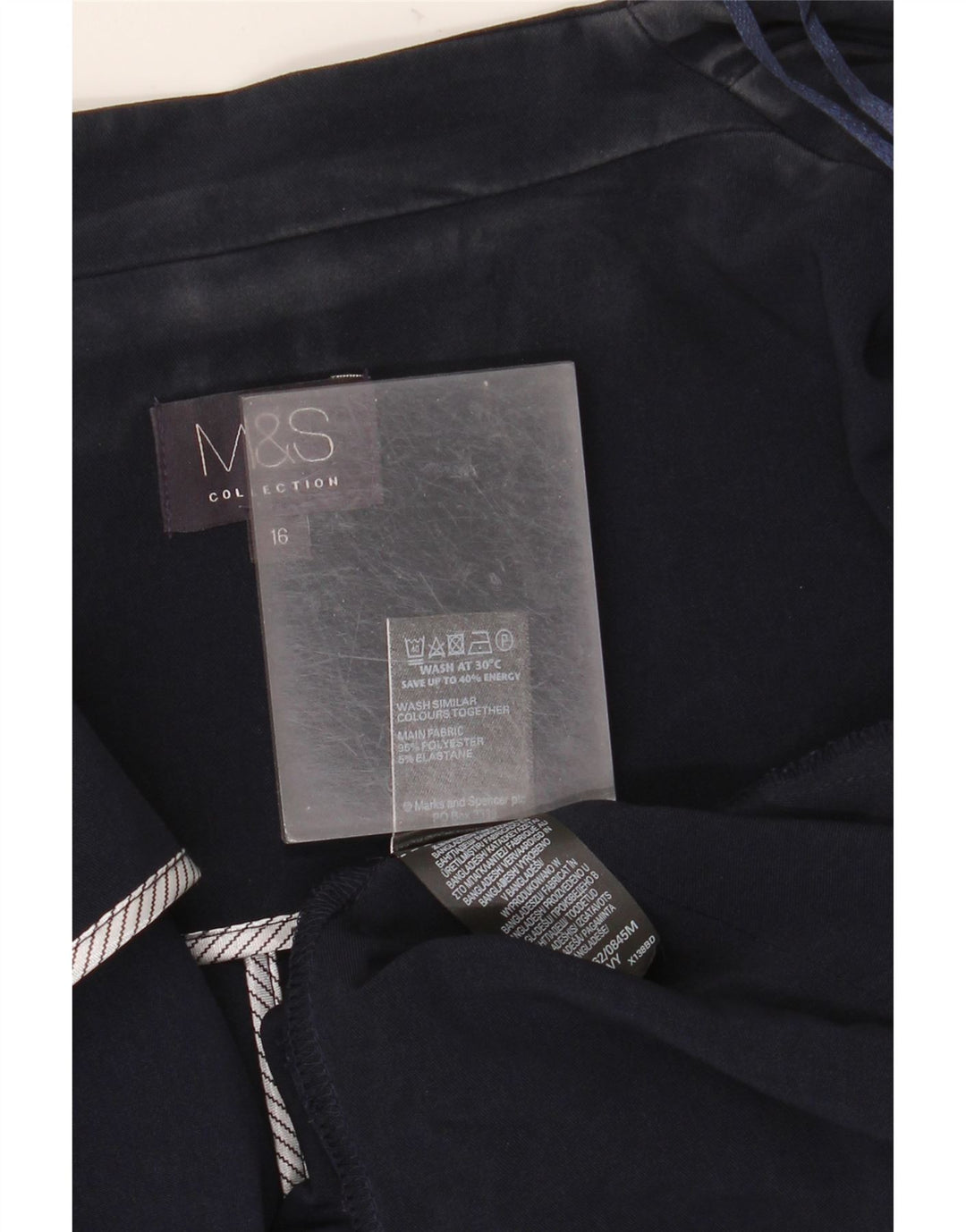 Marks & Spencer Womens Open Blazer Jacket UK 16 Large Navy Blue Polyester
