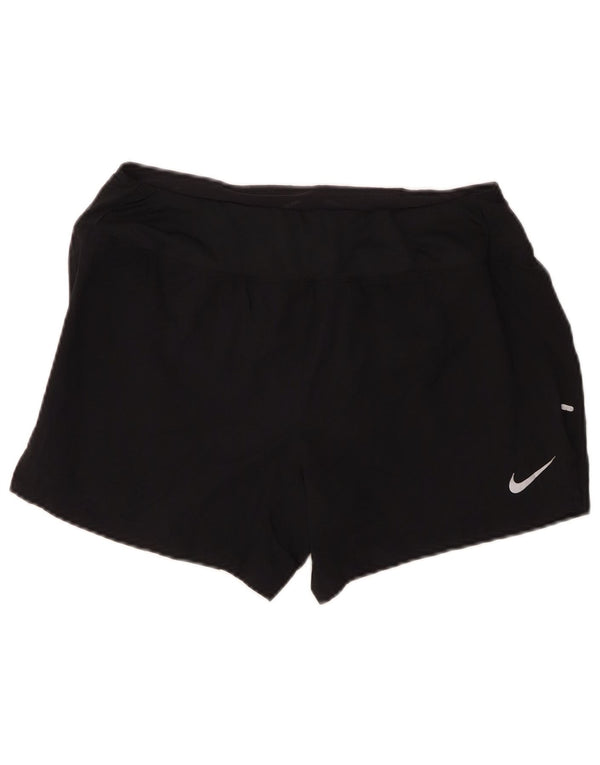 Nike Womens Dri Fit Regular Sports Shorts UK 14 Medium Black Polyester