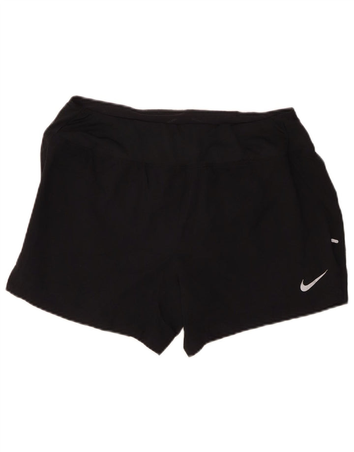 Nike Womens Dri Fit Regular Sports Shorts UK 14 Medium Black Polyester