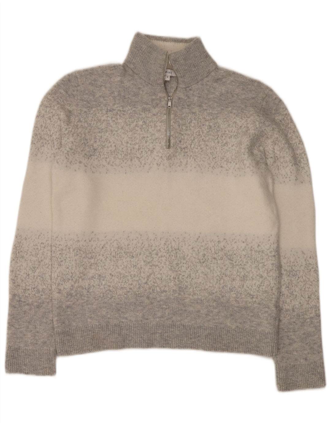 Reiss Herre Zip Neck Jumper Sweater Small Grå Flecked Polyamid