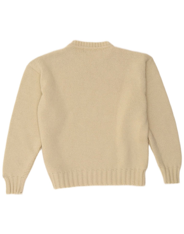 Tommy Hilfiger Herre Crew Neck Jumper Sweater XL Off White Colourblock Uld