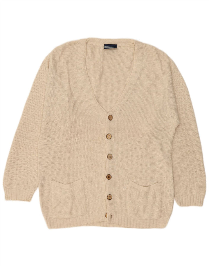 Quattro Castella Herre Cardigan Sweater Stor Beige Bomuld