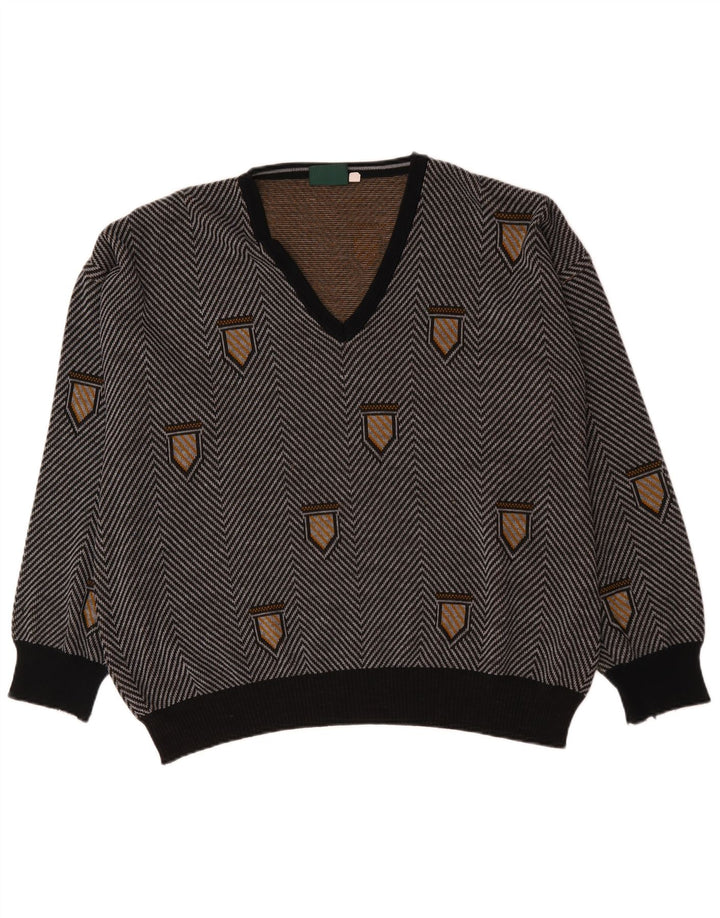 Bentley Herre V-hals sweater 3XL Grå Chevron