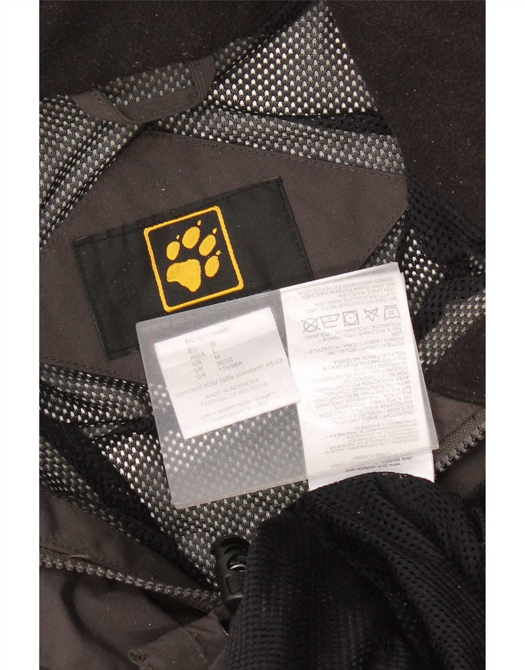 Jack Wolfskin Regnjakke til mænd UK 36/38 Medium Sort Polyamid