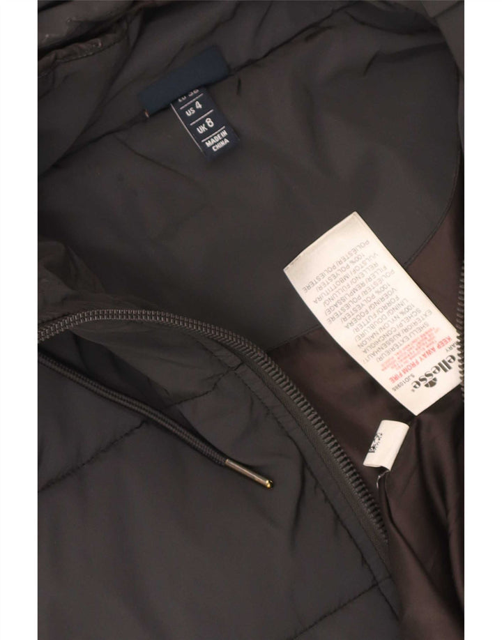 Ellesse Dame Hætte Oversized Polstret Jakke UK 8 Small Black Nylon