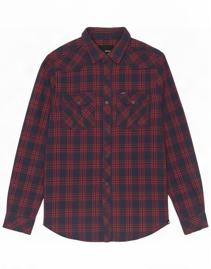 Hurley Flanelskjorte til mænd Medium Navy Blue Ternet Bomuld