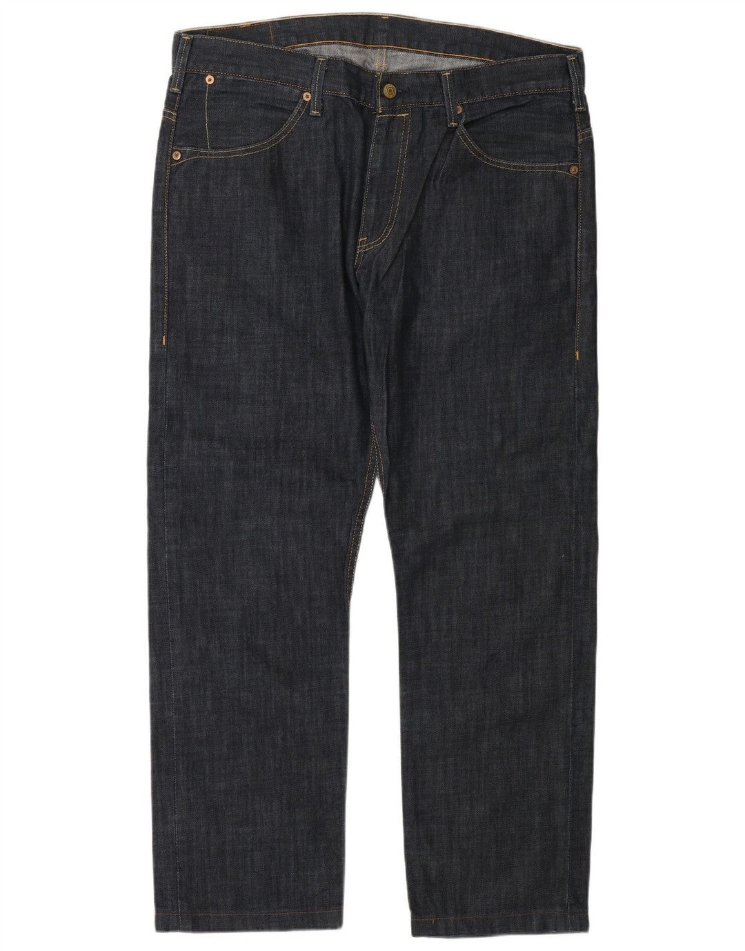 Levi's Herre 504 Straight Jeans W36 L32 Marineblå Bomuld