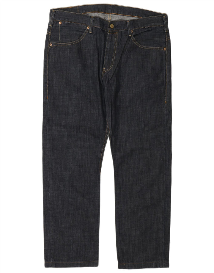 Levi's Herre 504 Straight Jeans W36 L32 Marineblå Bomuld
