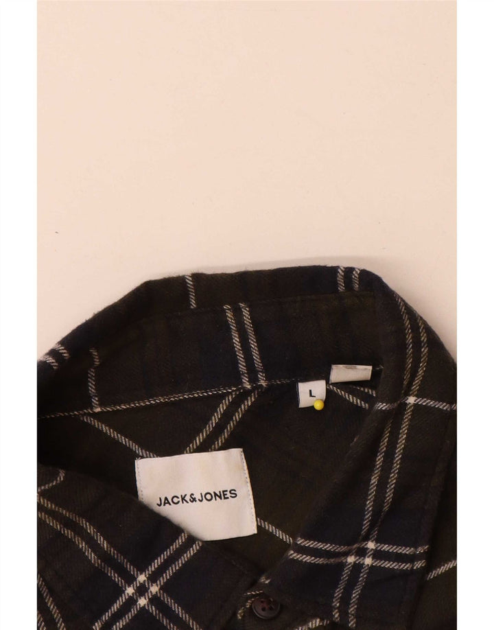 Jack & Jones Herre Flanellskjorte Stor Khaki Ternet Bomuld