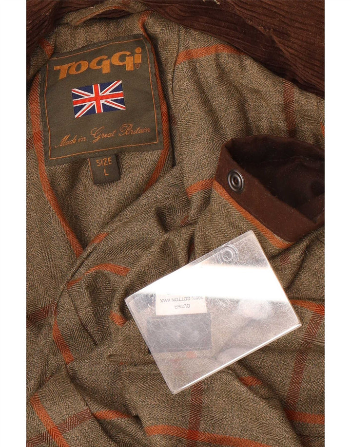 Toggi Womens Oversized Vokset Bomuld Overfrakke UK 16 Large Brown