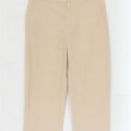 Zara Womens Cropped Trousers XL W32 L24 Off White Lyocell