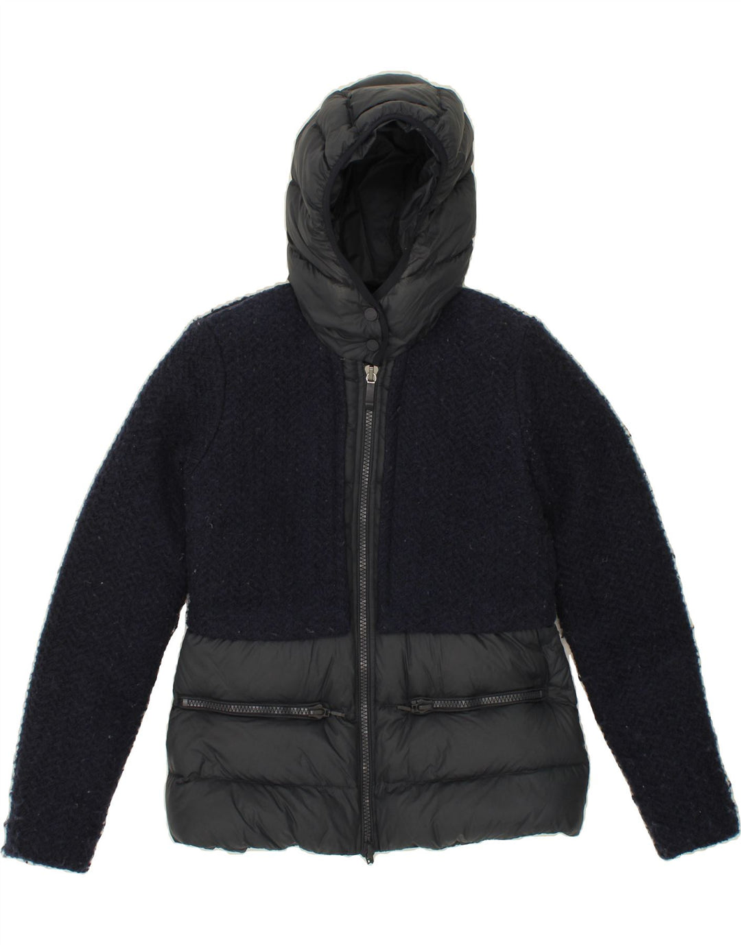 GEOX Womens Hooded Padded Jacket UK 8 Small Navy Blue Vintage Geox and Second-Hand Geox from Messina Hembry 