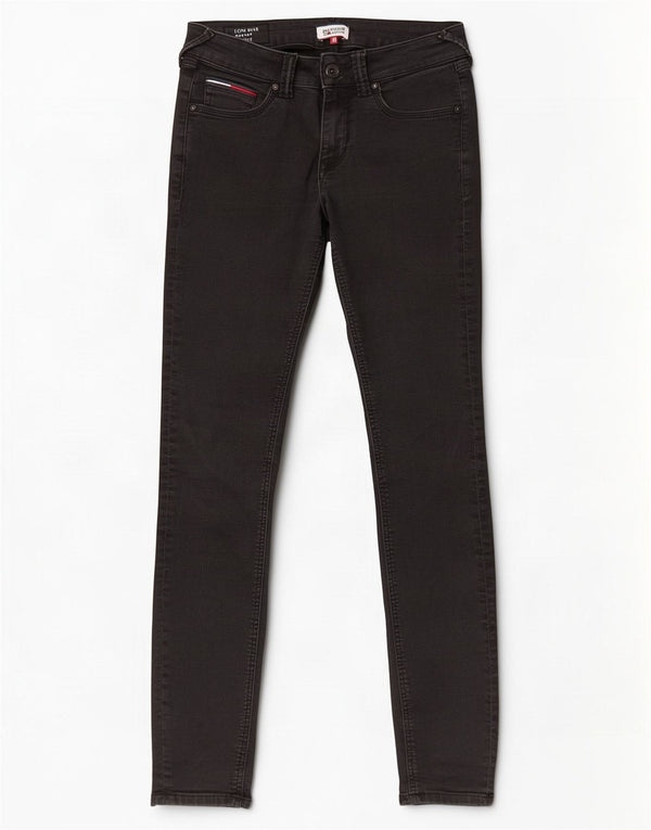 Tommy Hilfiger Dame Sophie Skinny Jeans med lav talje W28 L32 sort bomuld