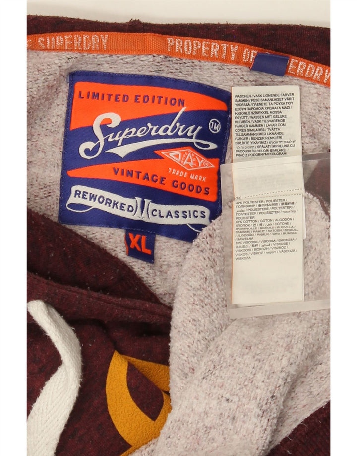 Superdry Grafisk hættetrøje til mænd XL Burgundy Polyester