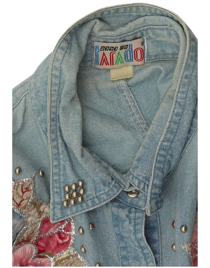 Vintage dameskjorte UK 18 XL Blue Floral