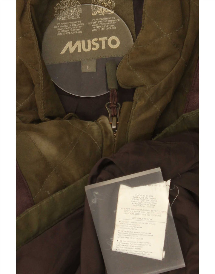 Musto Herre quiltet jakke UK 40 Large Khaki Colourblock Polyester