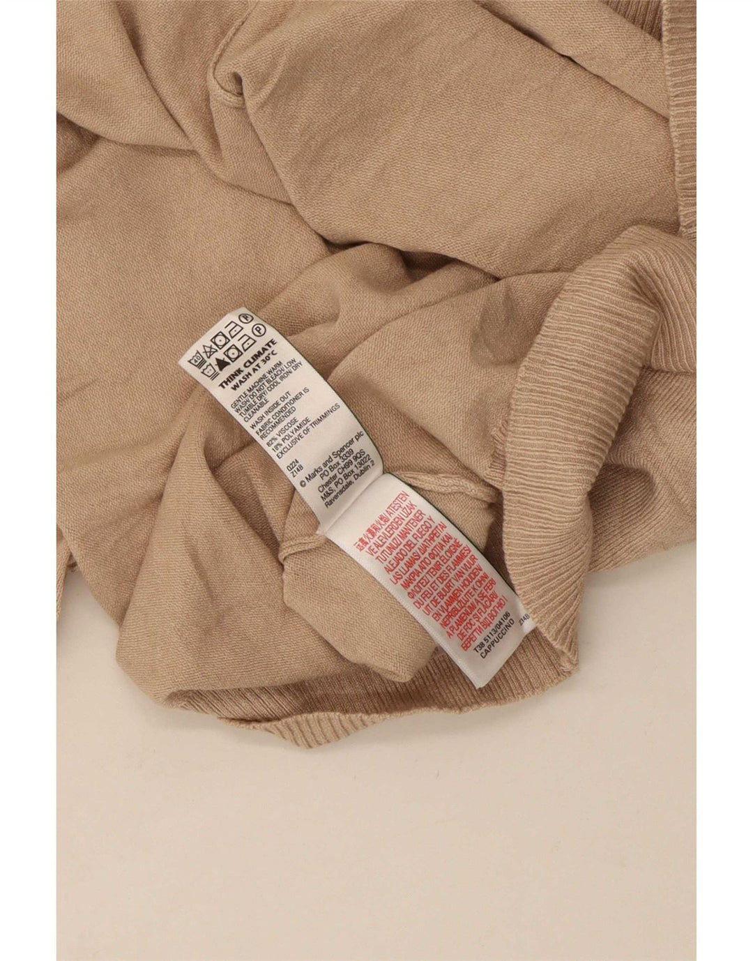 Marks & Spencer Dame Cardigan Sweater UK 8 Small Beige Viscose