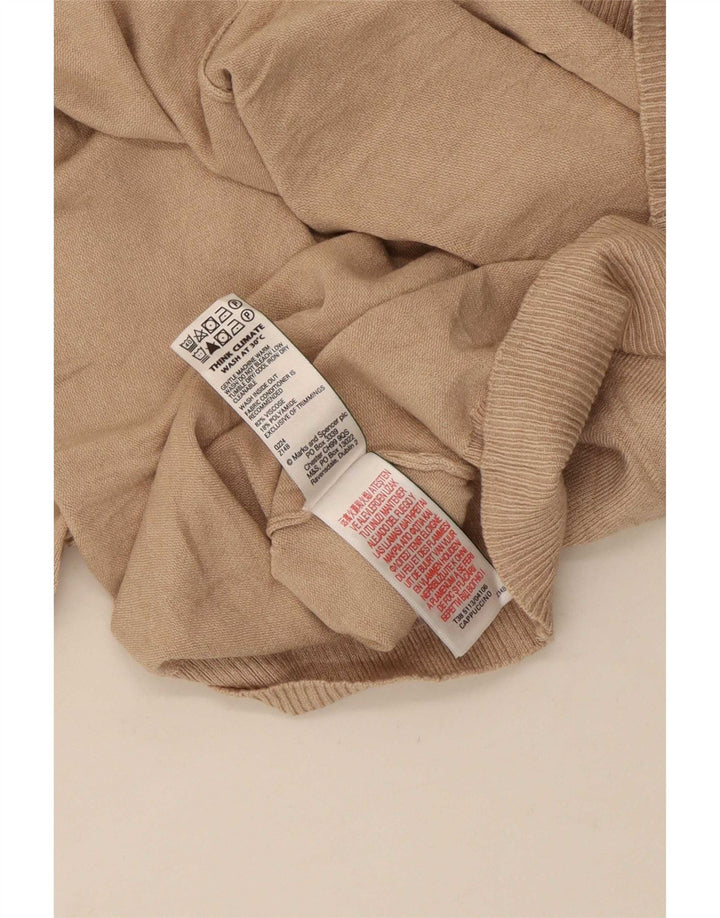 Marks & Spencer Dame Cardigan Sweater UK 8 Small Beige Viscose