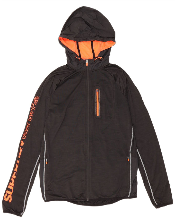 Superdry Herre Athletic Fit Grafisk træningsdragt Topjakke Stor Sort