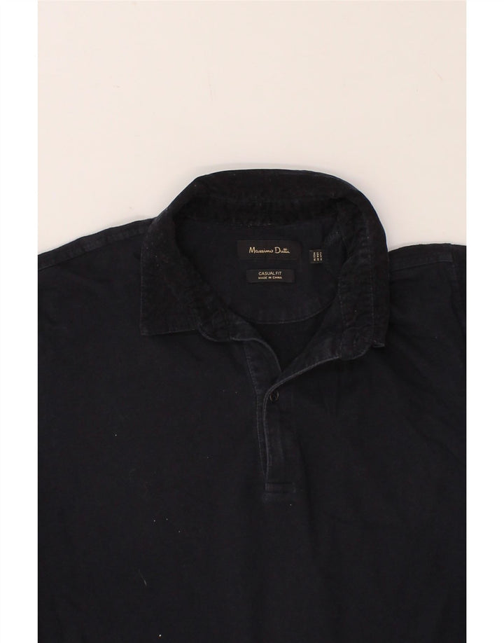 MASSIMO DUTTI Mens Casual Fit Polo Shirt Medium Navy Blue Vintage Massimo Dutti and Second-Hand Massimo Dutti from Messina Hembry 