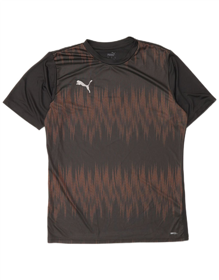 Puma Herre T-Shirt Top Medium Sort Geometrisk Polyester