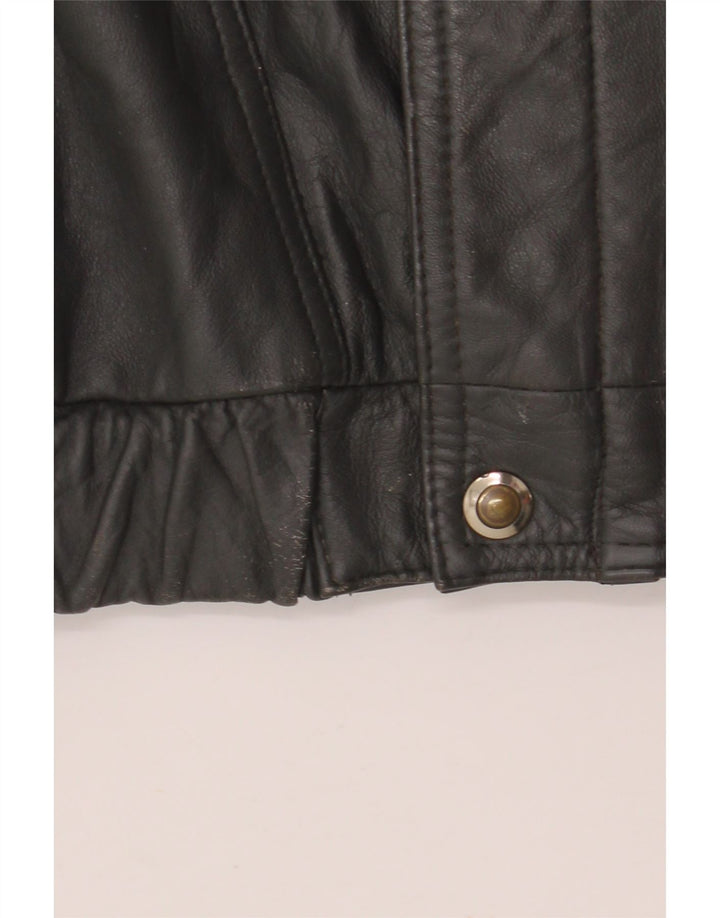 Vintage herre læderjakke IT 56 3XL Sort