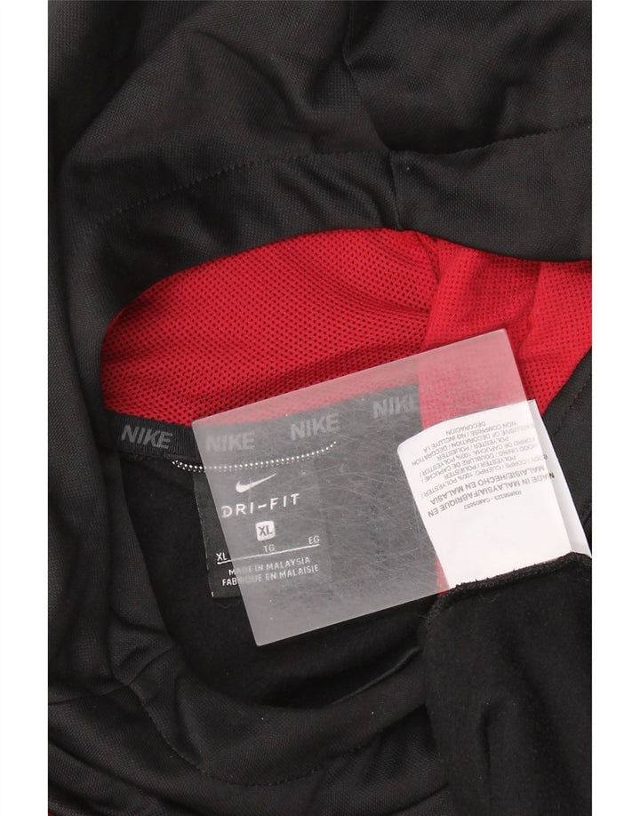 NIKE Dri Fit grafisk hættetrøje til drenge 13-14 år XL sort polyester